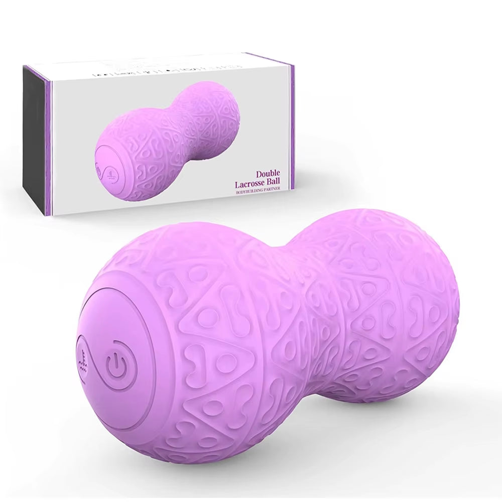 Vibrating Peanut Massage Ball Electric Deep Tissue Trigger Point Massager Pain Relief Fitness Yoga Massage Roller with 10 Modes