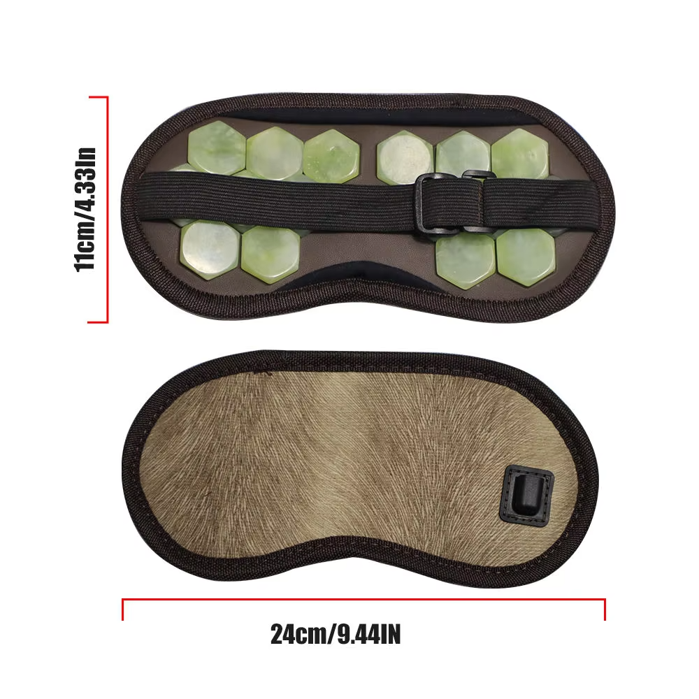 Gentle Warm Compress Heated Eye Mask Massage & Jade Stone Eye Pad for Relaxation, Work Breaks & Daily Comfort