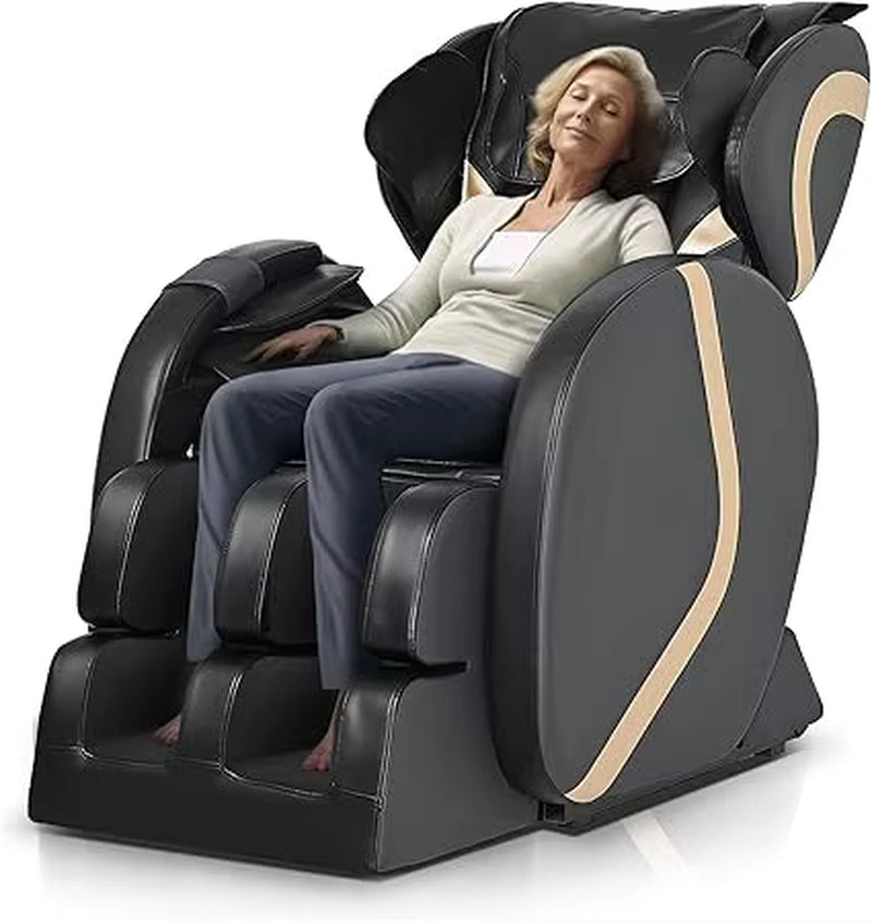 Massage Chair Recliner with Zero Gravity with Full Body Air Pressure Easy to Use at Home and in the Office, Grey
