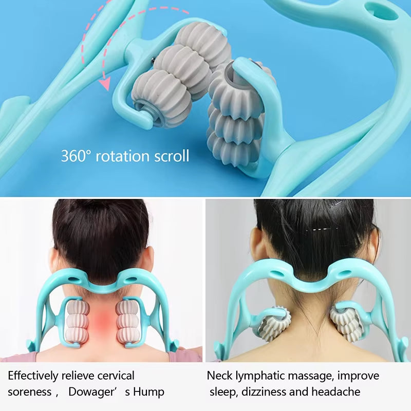 Cervical Spine Massager Roller Back Massager Manual Use to Relieve Fatigue Shoulder Neck Instrument Lumbar Lneading Household