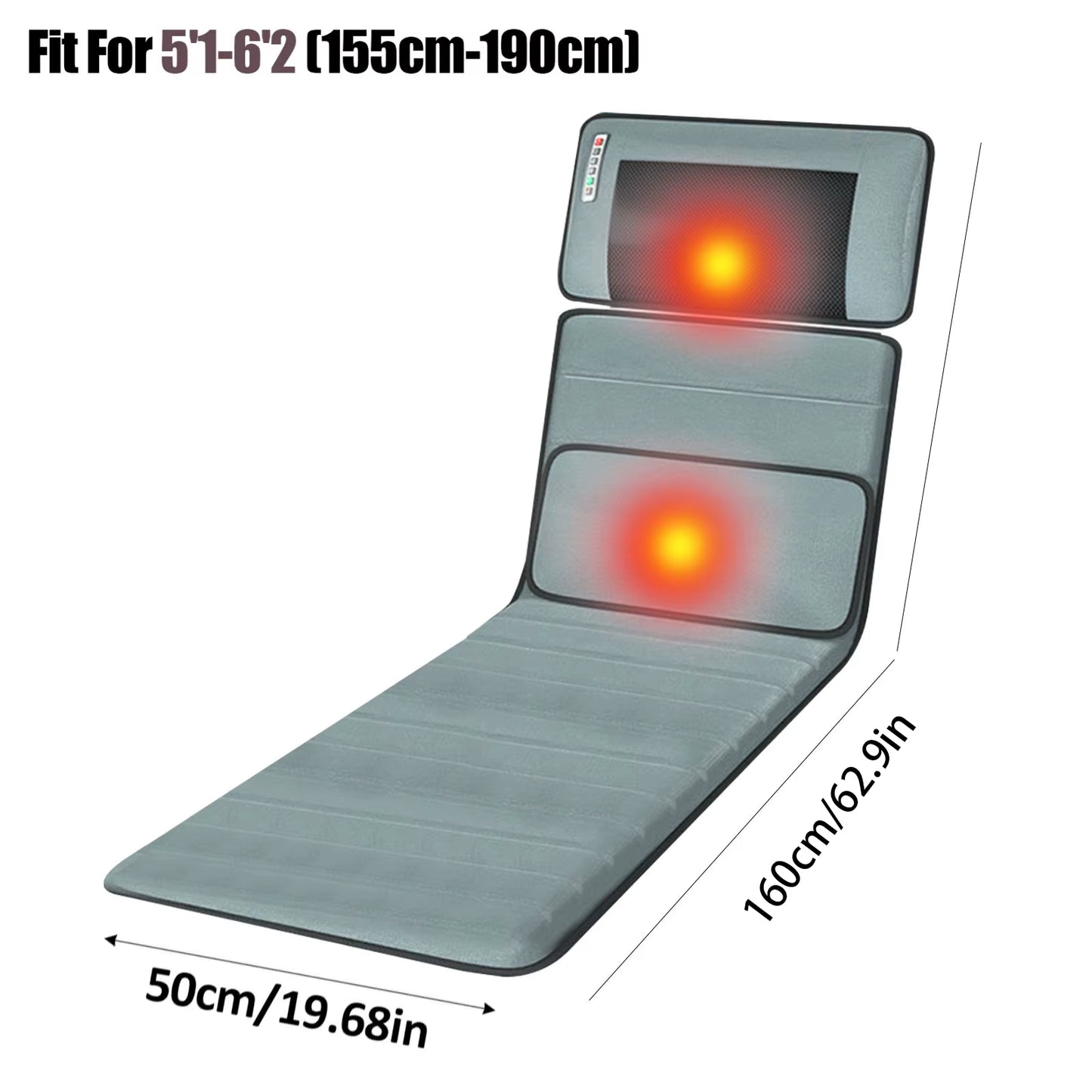 Electric Massage Mat Relief Massage Mat Bed Massager Heating Massage Pad Detachable & Simple Design for Back Neck Feet Comfort