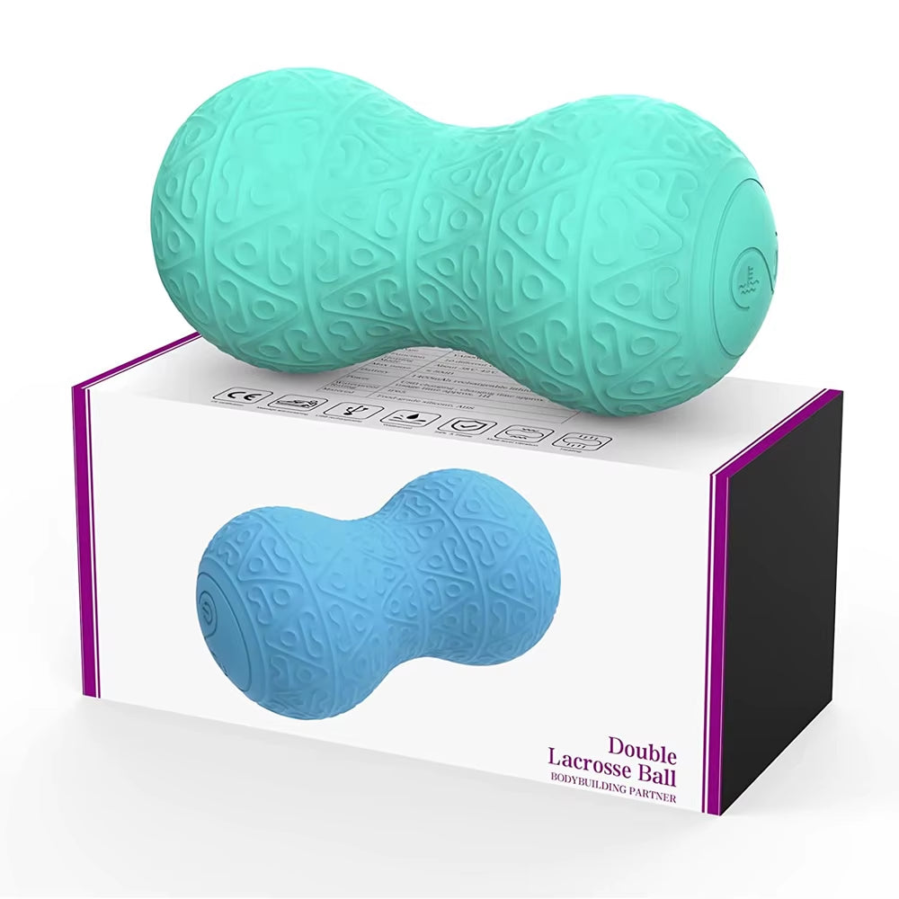 Vibrating Peanut Massage Ball Electric Deep Tissue Trigger Point Massager Pain Relief Fitness Yoga Massage Roller with 10 Modes