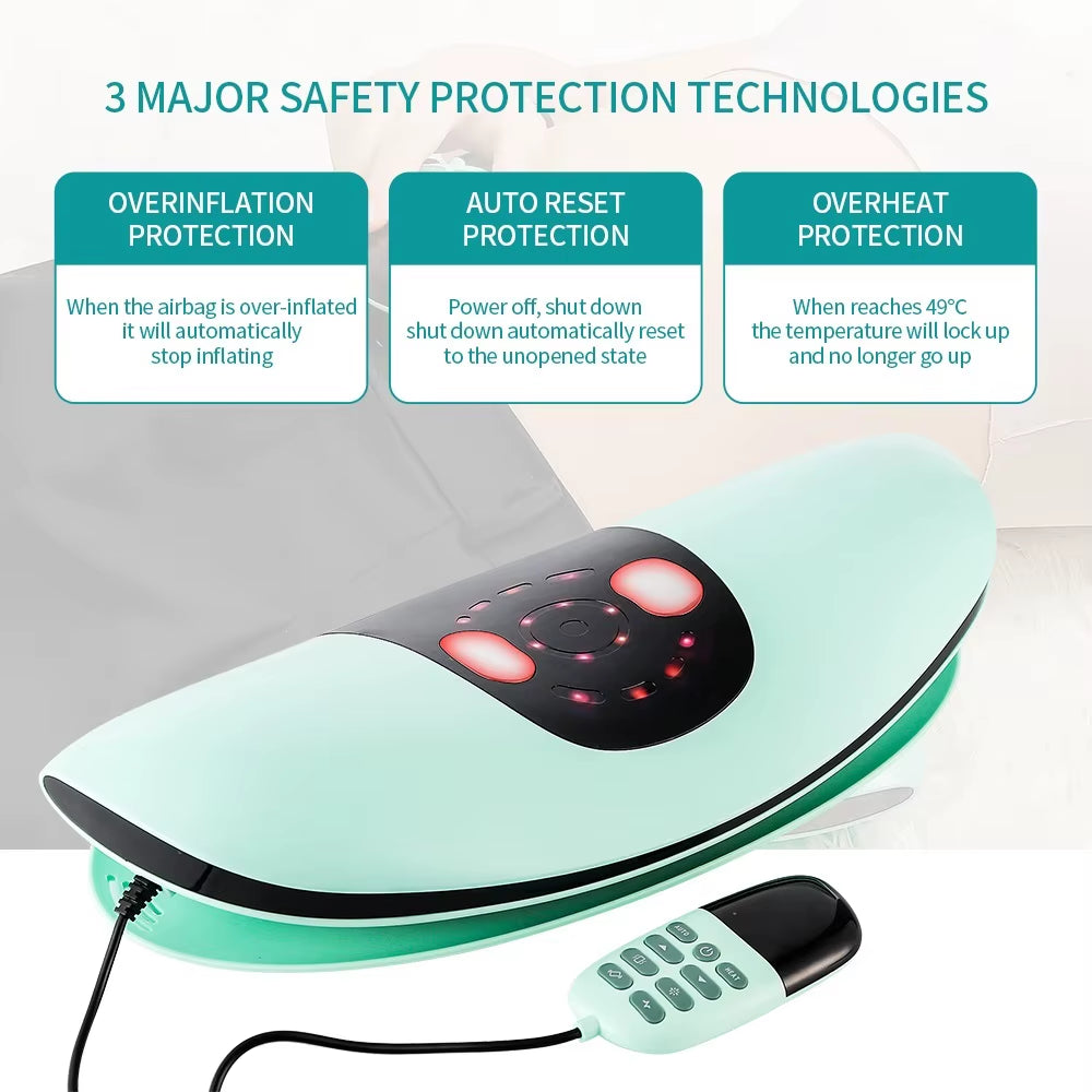 Electric Lumbar Traction Massager Adjustable Vibration Air Pressure Stretching Massager Waist Spine Support Back Masajeador