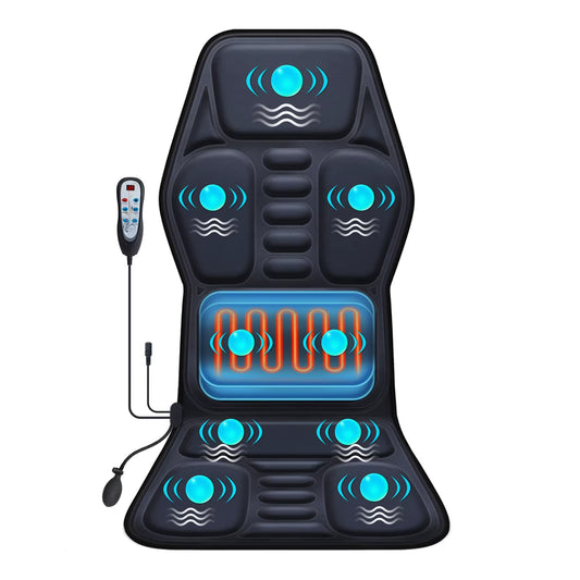 Massage Seat Cushion with Heating, with Adjustable Lumbar Support, 9 Massage Modes, Back Massage Chair Cushion for Men and Women