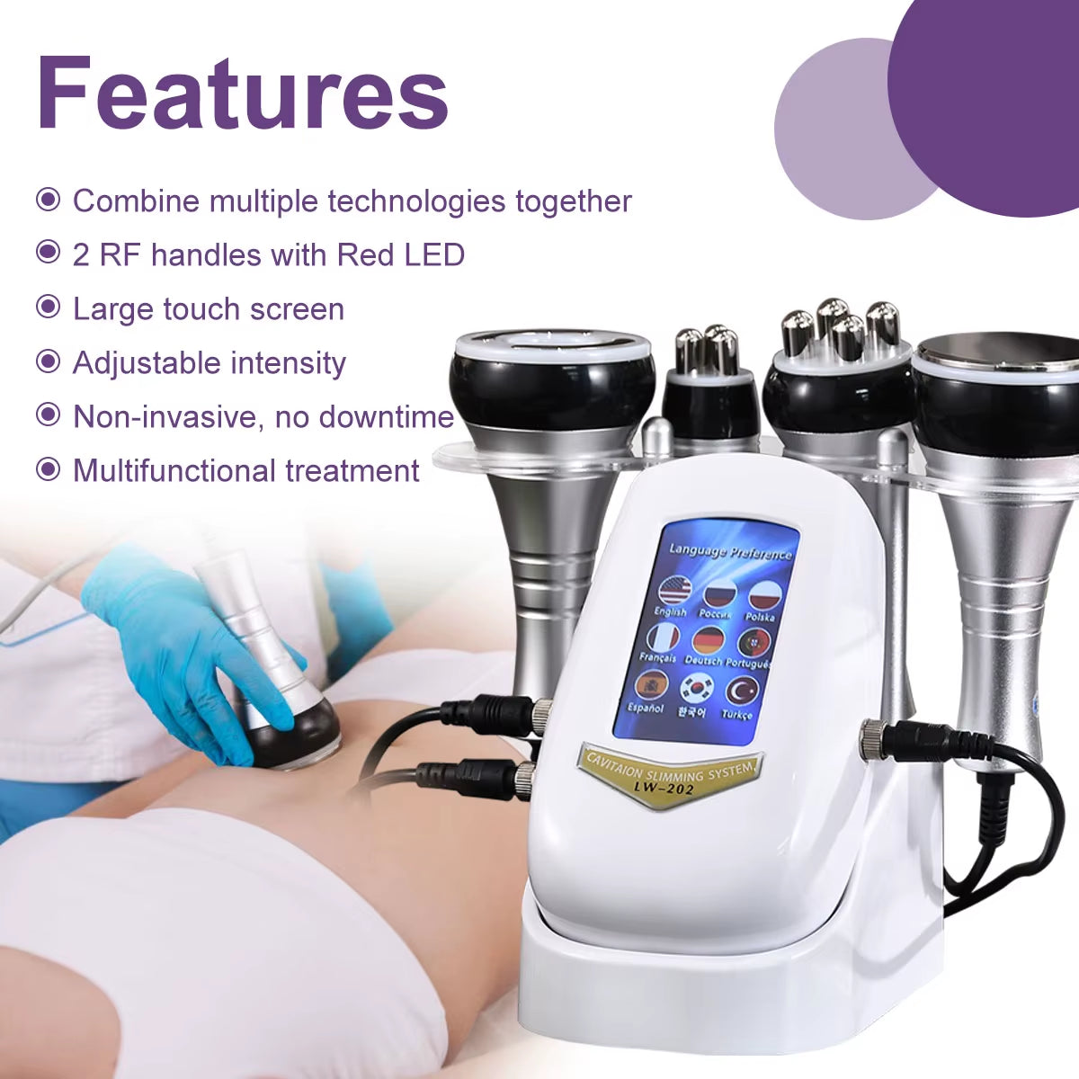 40K 4 IN1 Cavitation Body Slimming Machine Beautiful Equipment Facial Massager Skin Tighten Face Lifting Vacuum Suction