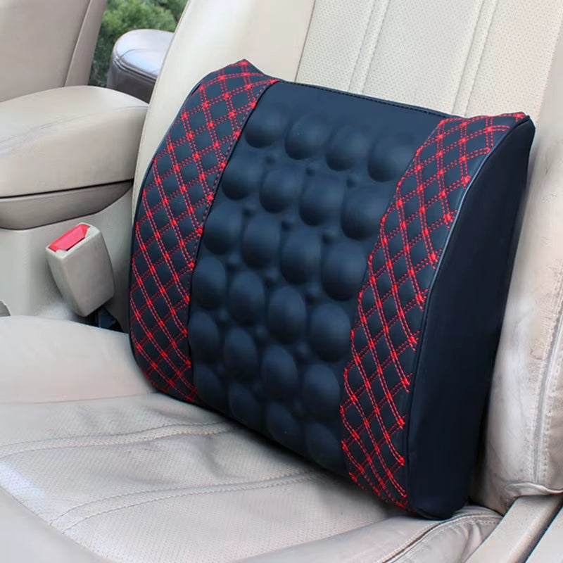 Electric Car Massage Lumbar Support Cushion Car Neck Pillow Seat Head Neck Auto Seat Back Cushion Waist Headrest Safety Support