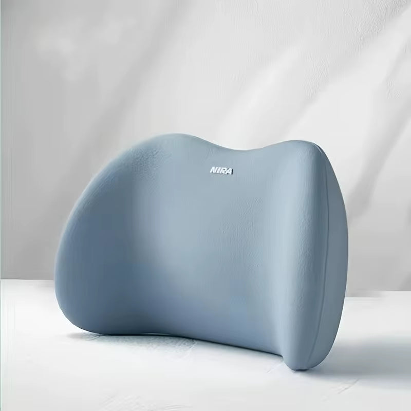 Ergonomic Memory Foam Lumbar Pillow for Office and Bed Sleepers - Comfortable Back Support Cushion with Washable Cover