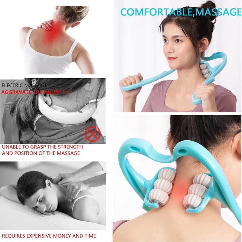 Cervical Spine Massager Roller Back Massager Manual Use to Relieve Fatigue Shoulder Neck Instrument Lumbar Lneading Household