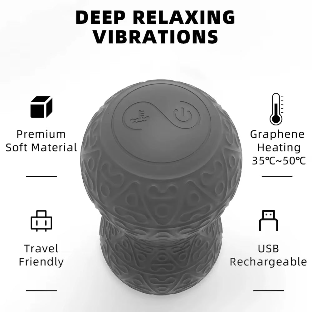 Vibrating Peanut Massage Ball Electric Deep Tissue Trigger Point Massager Pain Relief Fitness Yoga Massage Roller with 10 Modes