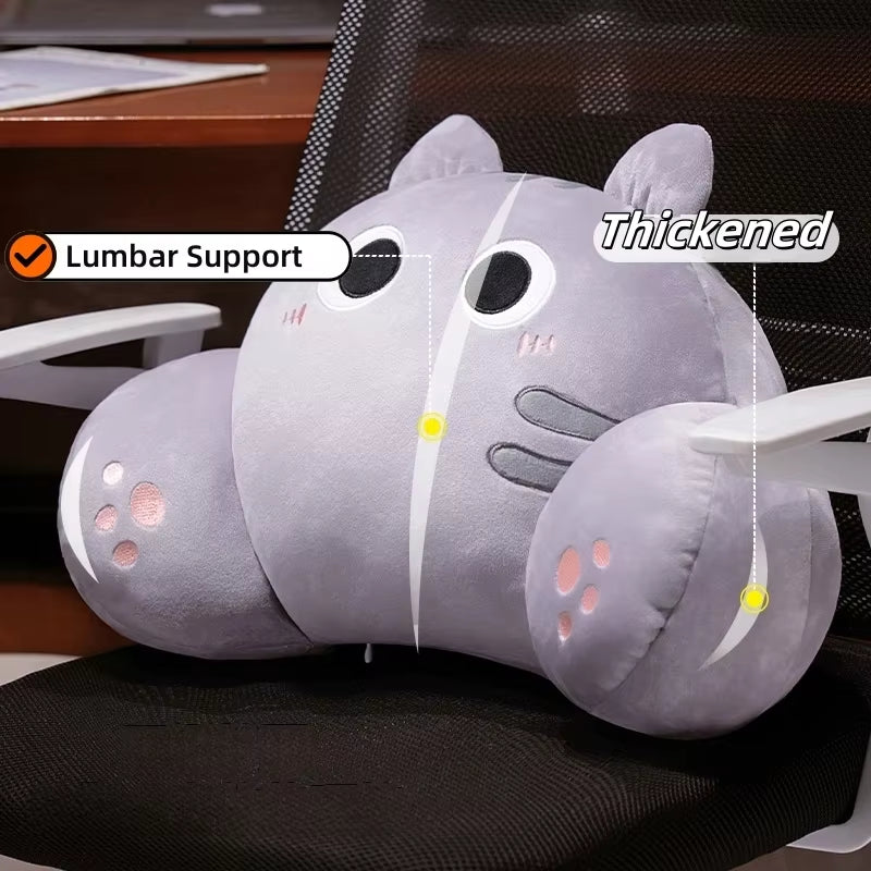 Thickened Cat Back Cushion Siamese Calico Cat Sofa Bed Chair Lumbar Support Cushion Comfortable Throw Pillow Home Decor Girl