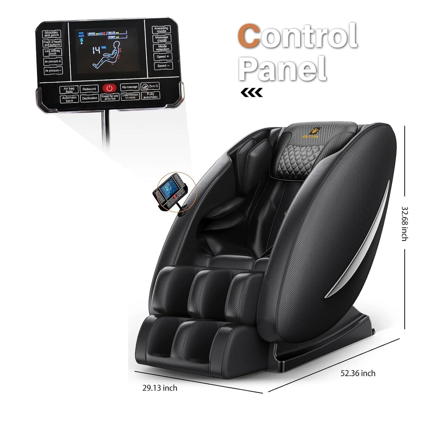 Massage Chair Recliner with Zero Gravity, Full Body Massage Chair with Heating, Bluetooth Speaker, Airbags, Foot Roller