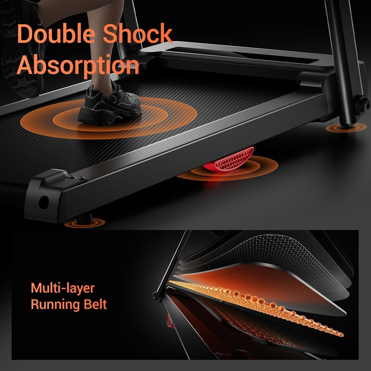 Treadmills for Home, 15% Incline Treadmill, Folding Treadmill Filpped Screen ...