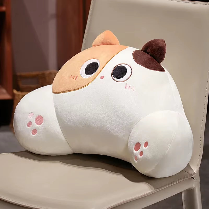 Thickened Cat Back Cushion Siamese Calico Cat Sofa Bed Chair Lumbar Support Cushion Comfortable Throw Pillow Home Decor Girl