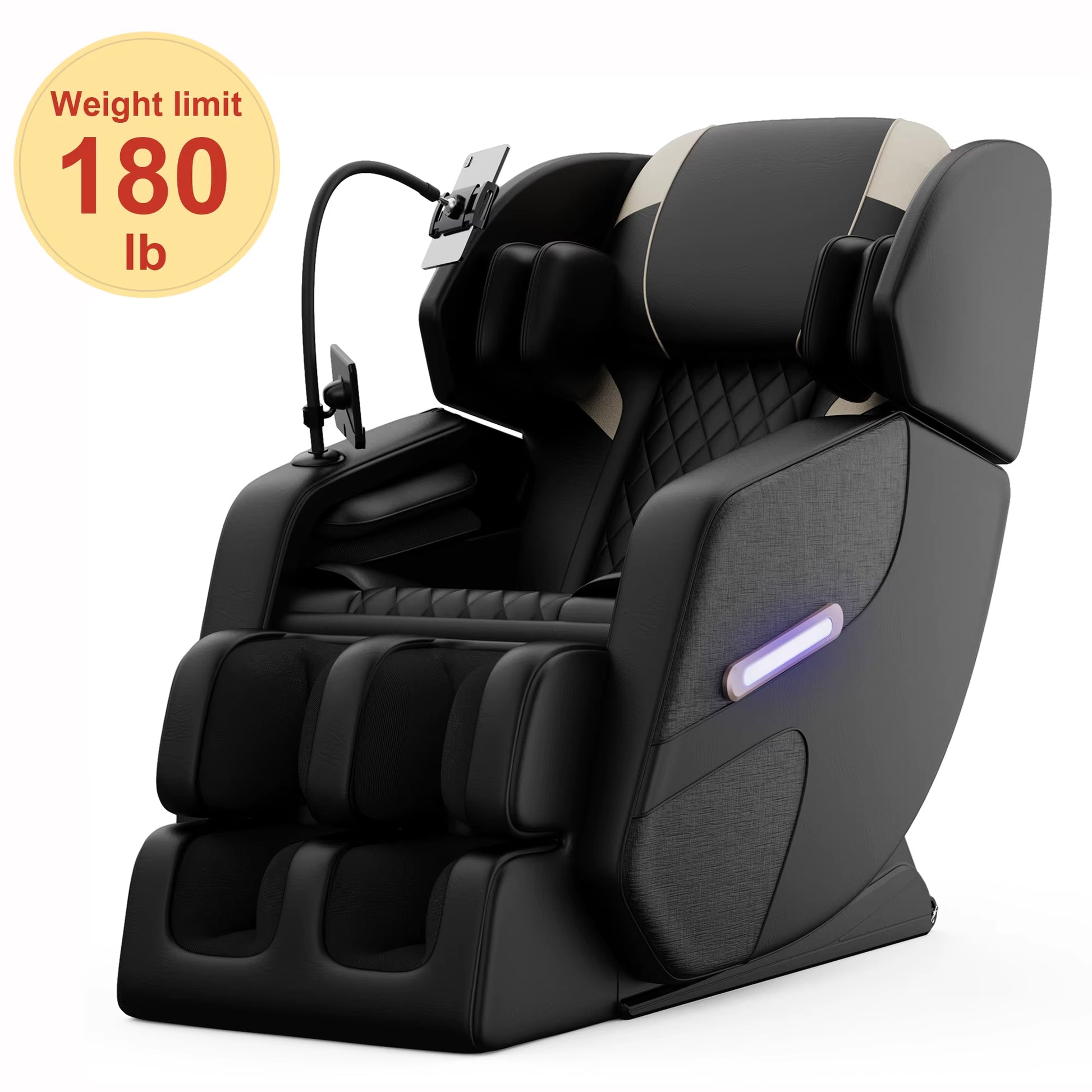 Zero Gravity Massage Chair: Reclining, Heating, Full-Body Air Compression, 6 Rollers& Touchscreen. Supports up to 180Lbs & 6Ft