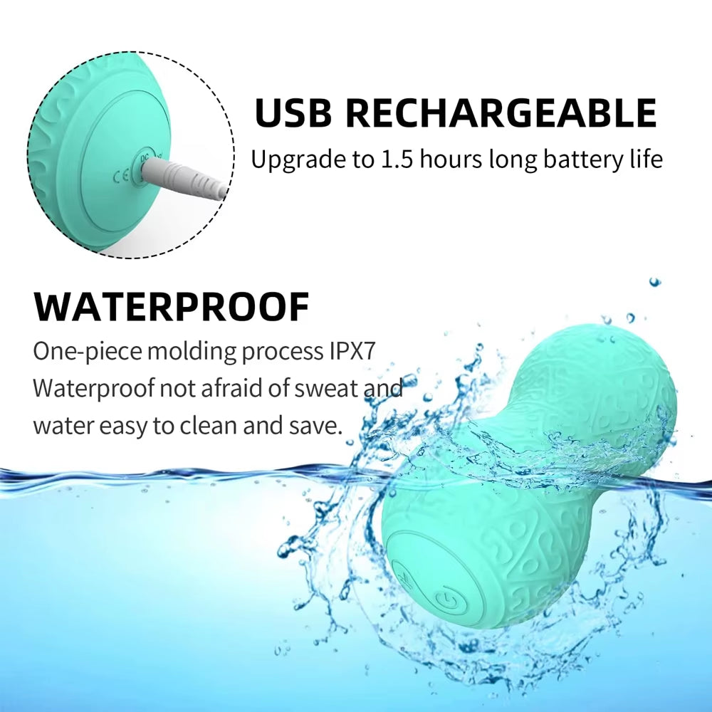 Vibrating Peanut Massage Ball Electric Deep Tissue Trigger Point Massager Pain Relief Fitness Yoga Massage Roller with 10 Modes