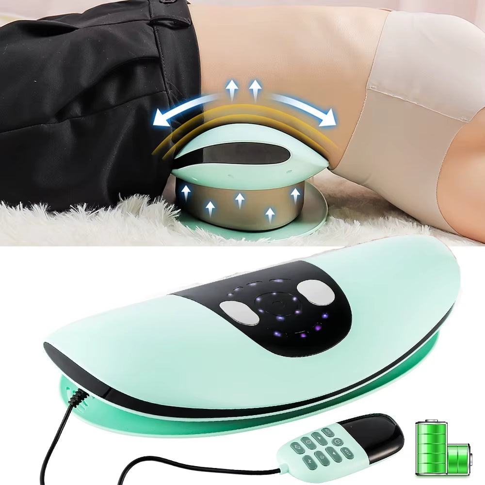 Electric Lumbar Traction Massager Adjustable Vibration Air Pressure Stretching Massager Waist Spine Support Back Masajeador