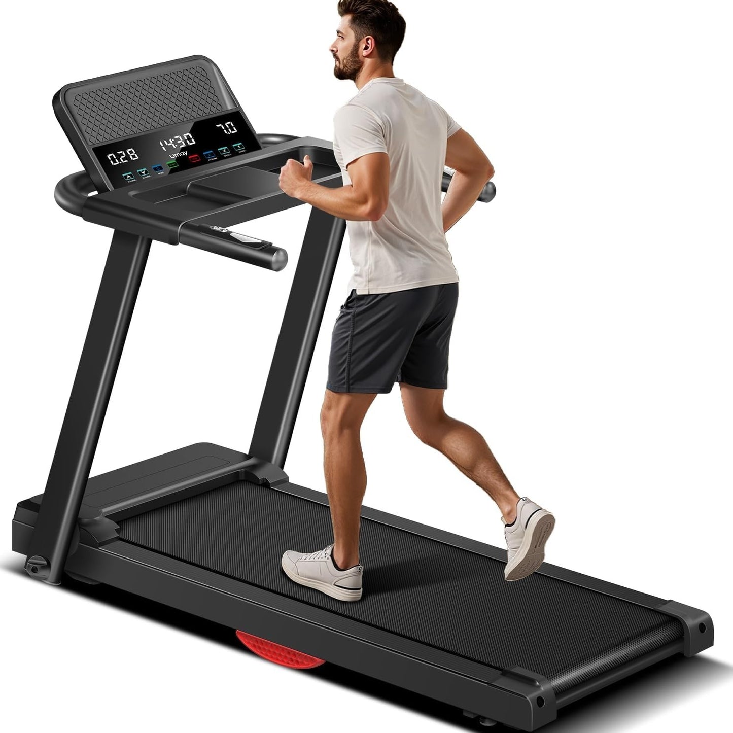 Treadmills for Home, 15% Incline Treadmill, Folding Treadmill Filpped Screen ...
