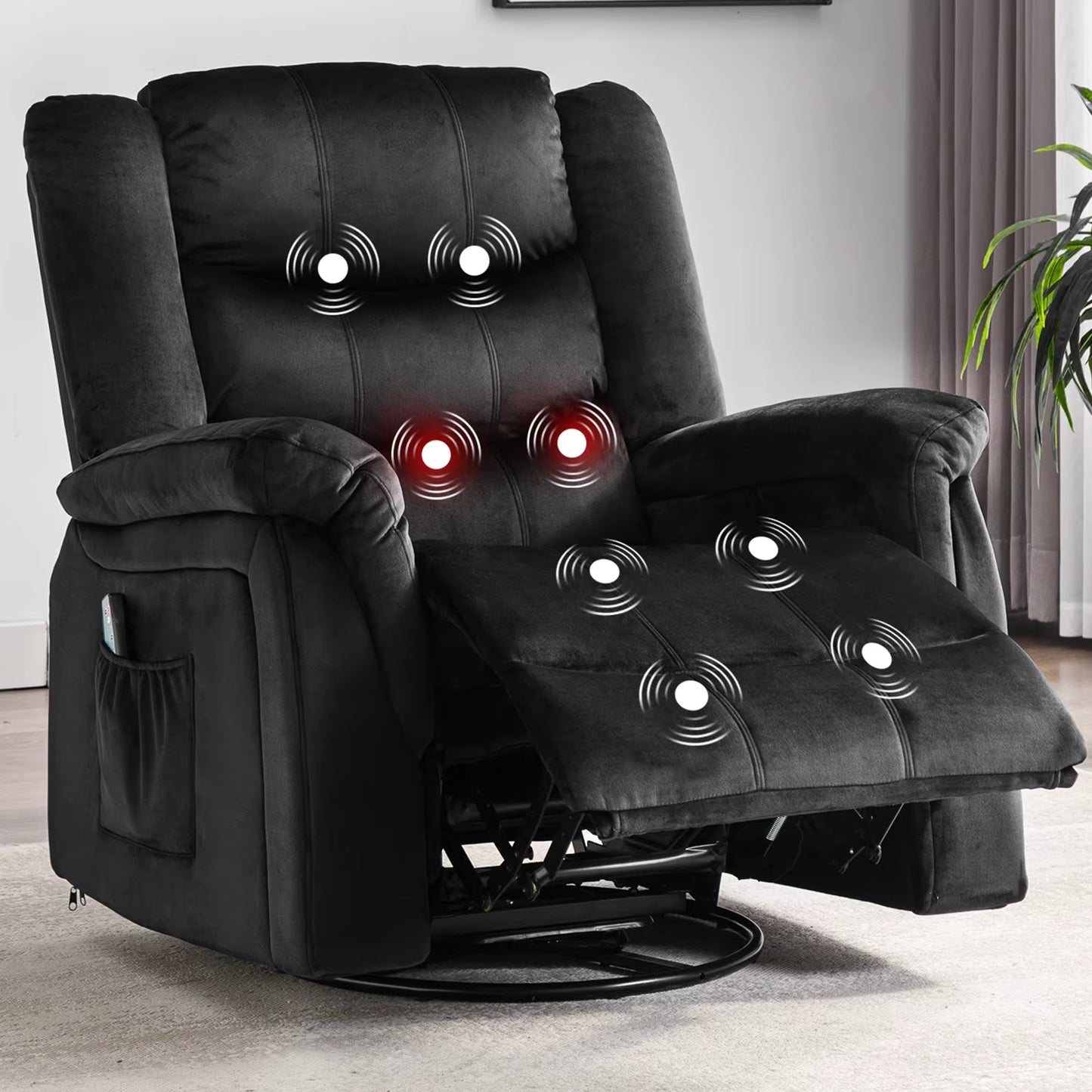 Recliner Chair Massage Rocker with Heat and Massage Reclining Chair 360 度 Swivel Rocking Chair
