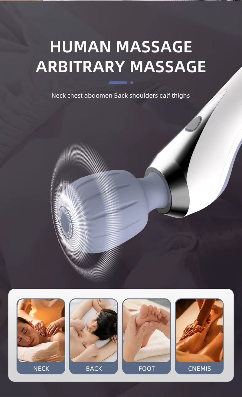 Handheld Electric Massage Hammer Press Stick Portable Vibration Massager Rechargeable Massage Tools for Back Neck Hand Shoulder