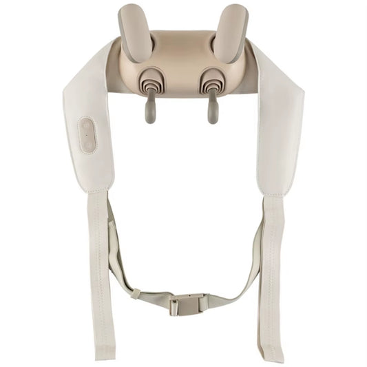 Neck Shoulder Massager - 4D Deep Tissue Kneading, 2 Modes & 2-Level Heat (104-113°F), Hands-Free Straps for Home/Office/Travel