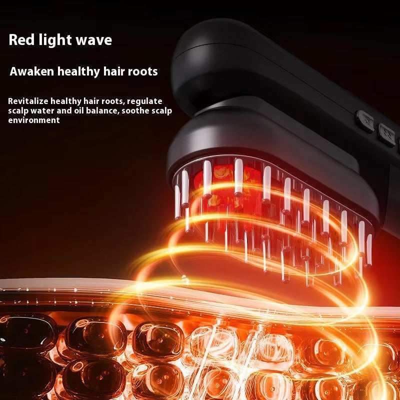 4 in 1 Electric Oil Applicator Vibration Massage Hair Growth Comb Anti Hair Loss Red Light Face EMS Head Scalp Massager