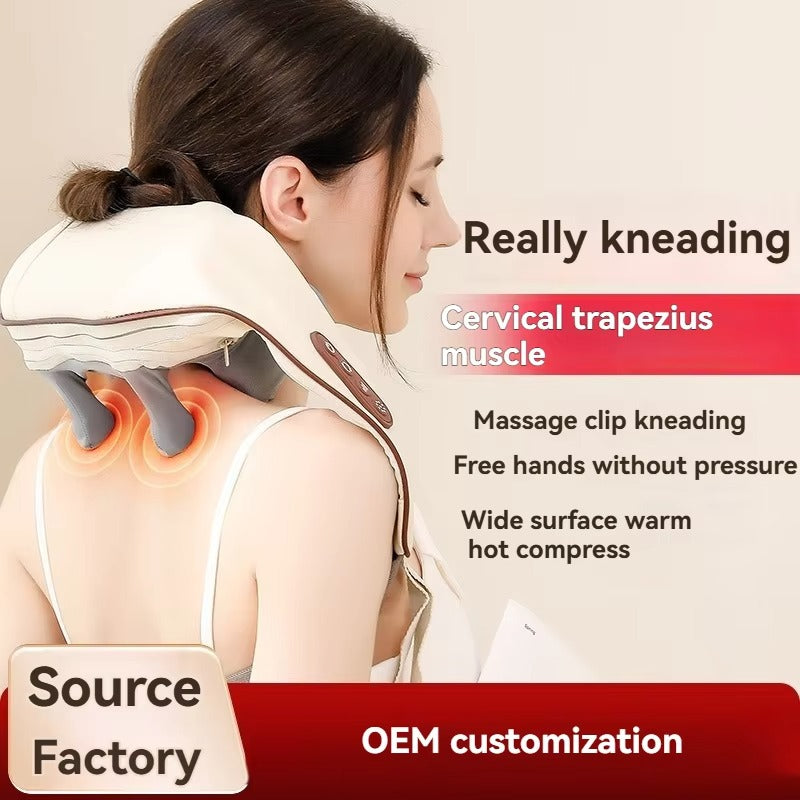 New Mini Pulse Beauty Shiatsu Manual Low Frequency Pulse 6D Electric Neck and Back Massager With Soothing Heat