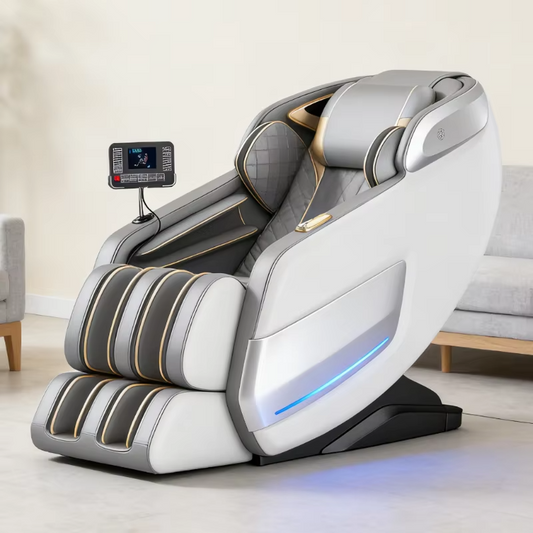 2025 Home Use Smart Automatic Full Body SL Track 3d Massage Chair with Robot Arm Body Manipulator Long Rail PU Leather Material