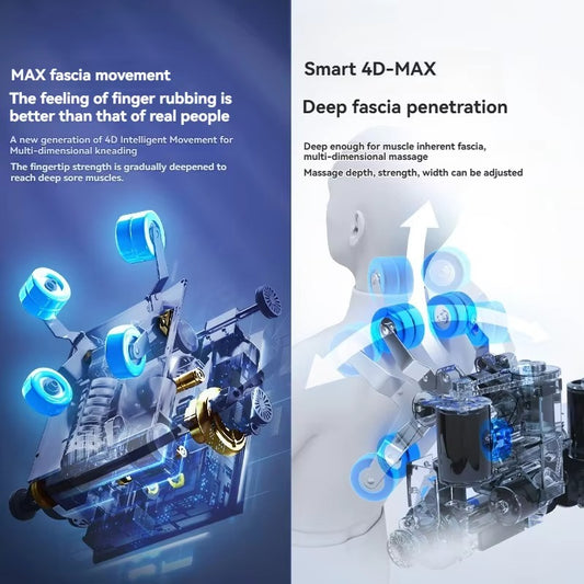 2025 Home Use Smart Automatic Full Body SL Track 3d Massage Chair with Robot Arm Body Manipulator Long Rail PU Leather Material