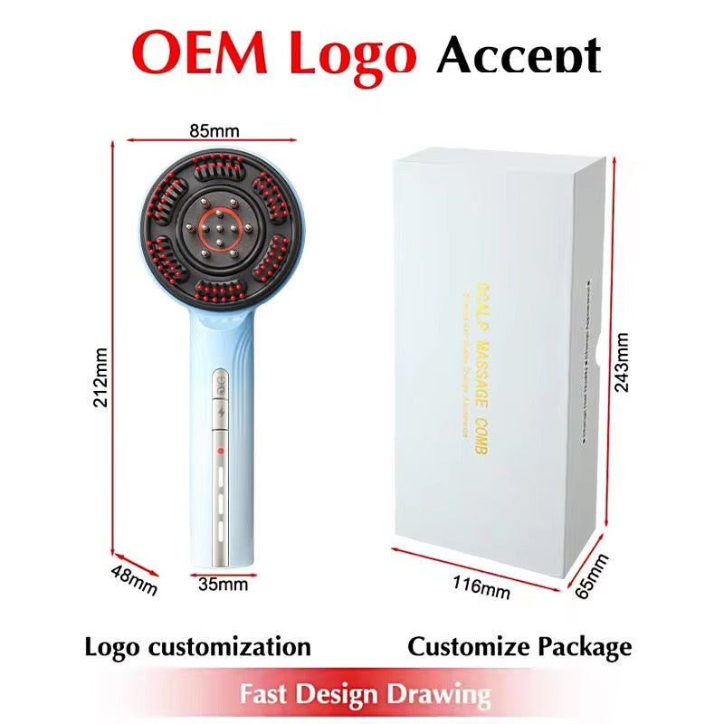 Electric Scalp Massage Comb: Nebulization, 3-Speed Modes - Portable Oil Applicator with Red Light for Hair Growth & Scalp Relax
