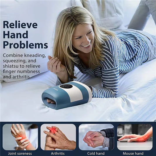 Wireless Hand Massager Machine With Heat Electric Hand Massager for Arthritis Air Compression Upgraded Palm and Hand Massager