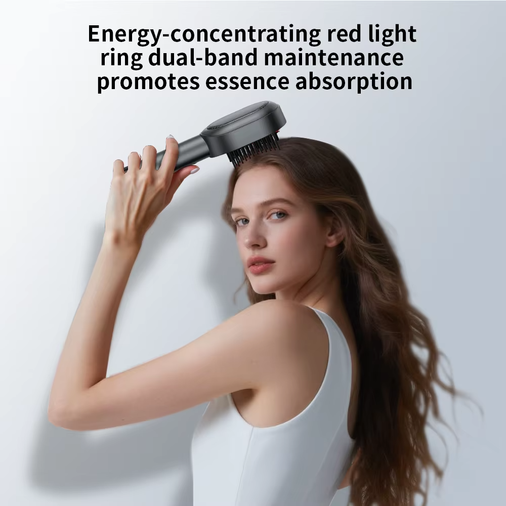 New Factory Wholesale Electric Scalp Massage Brush Hair Oil Comb Heating Applicator Red Light Hair Growth Head Massager