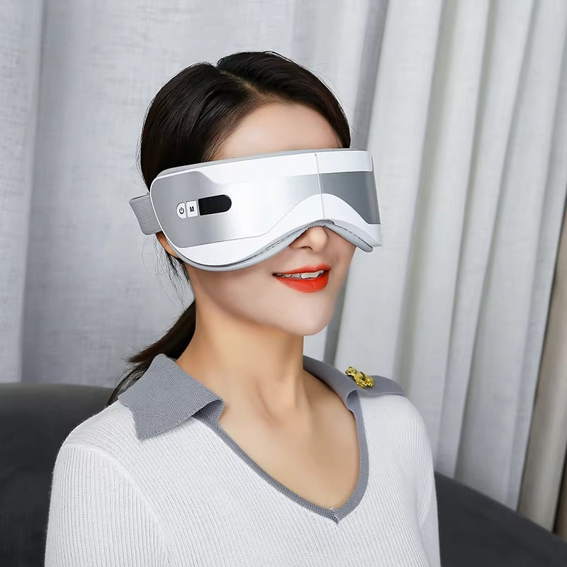 Portable Vibration Eyes Intelligent Massager Relieve Pressure Eye Massager Easy Control Machine White Comfortable Heat Massager
