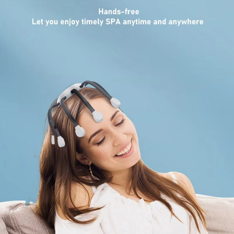 OEM/ODM Durable Electric 10 Claw Scalp Massager with 5 Timing Modes Head Massager for Deep Sleep Relaxation