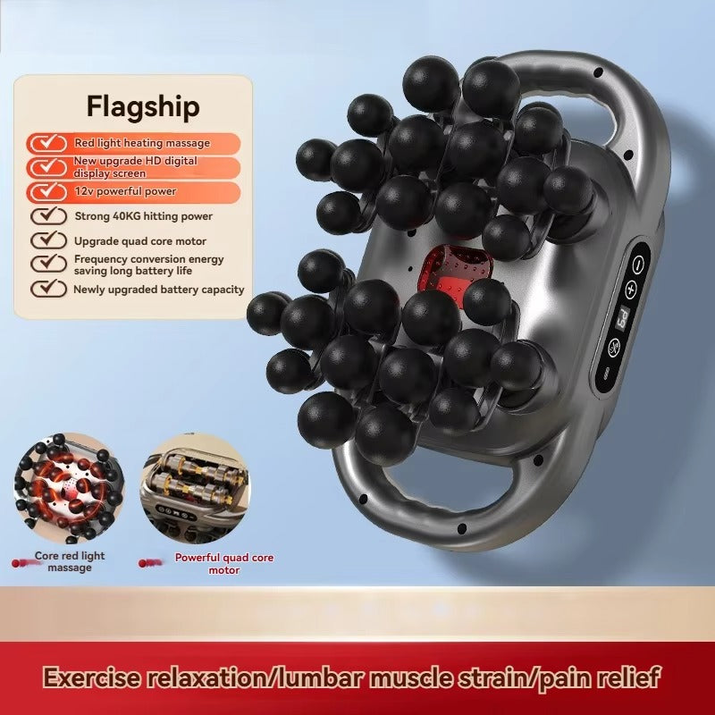 Smart Mini Sport Muscle Gun with 16 Massage Heads Personalized Body Relaxation Experience White Grey Color