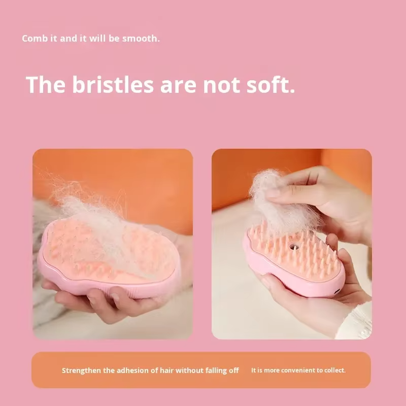 Popular Modern Silicone Pet Spray Comb Massage Brush for Cats Dogs-Battery Powered Anti-Fly Hair Removal Easy Clean All Seasons