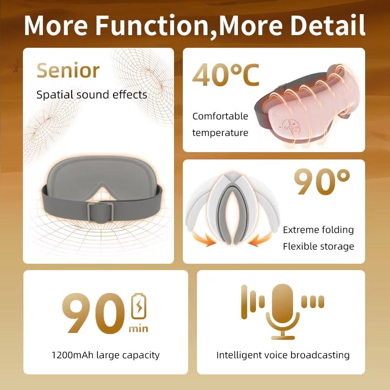 Smart Charging Bluetooth Soft Air Pressure Hot Compress Cross-Border Eye Massage