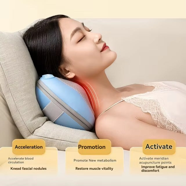 Portable Smart Waist Massager Pulsating Vibrating Cushion/ Pillow for Body Pain Relief Shiatsu Massage Treatment