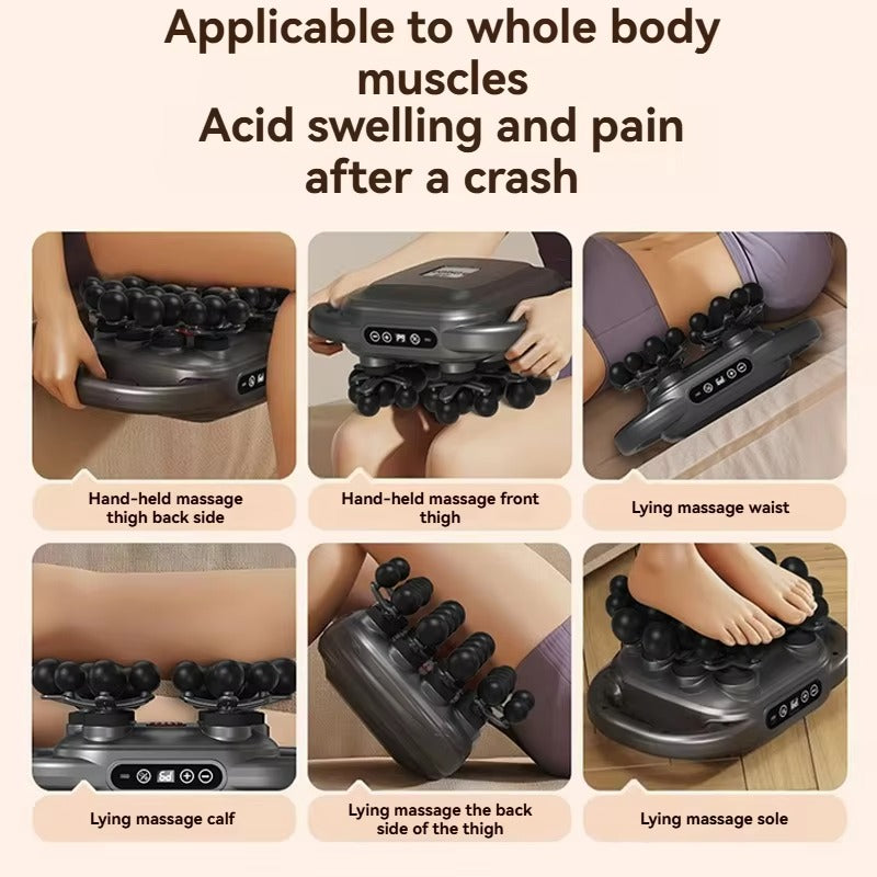 Smart Mini Sport Muscle Gun with 16 Massage Heads Personalized Body Relaxation Experience White Grey Color