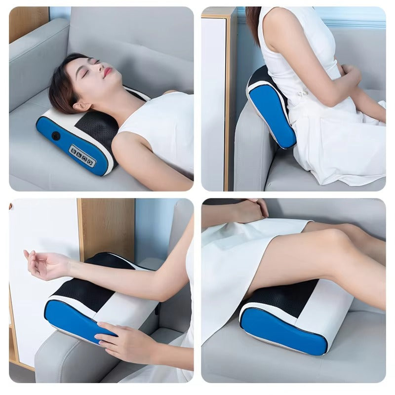 New Deep Kneading Vibration Massage Pillow Portable Travel Pillow for Pain Relief with Heat Shiatsu Relax Muscle Multifunctional
