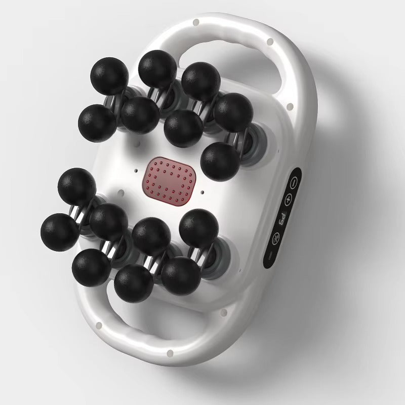 Smart Mini Sport Muscle Gun with 16 Massage Heads Personalized Body Relaxation Experience White Grey Color
