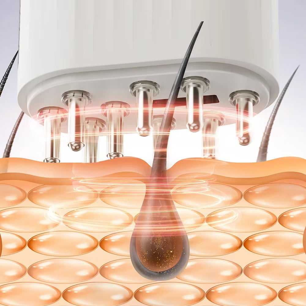 Head Massager Hair Massage Serum Dispenser Electric Anti Hair Loss Scalp Massager Red Light Therapy Oil Hair Growth Applicator