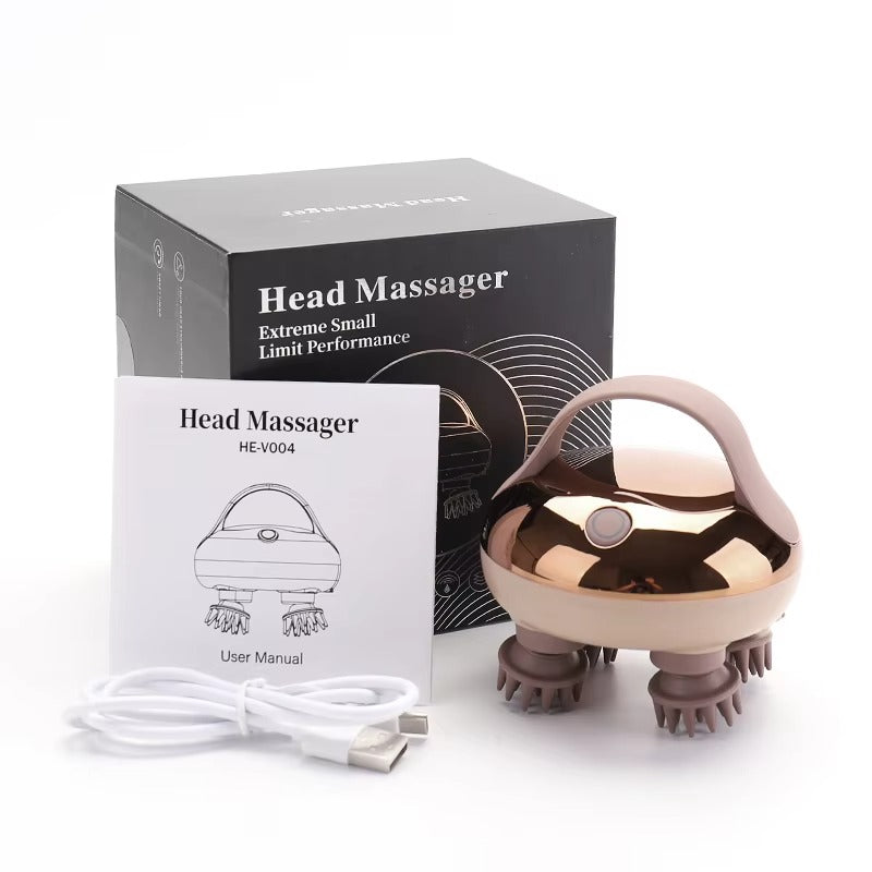 Rechargeable Electric Scalp Massager Handheld Electric Head Scalp Vibrating Silicone Head Massage Brush