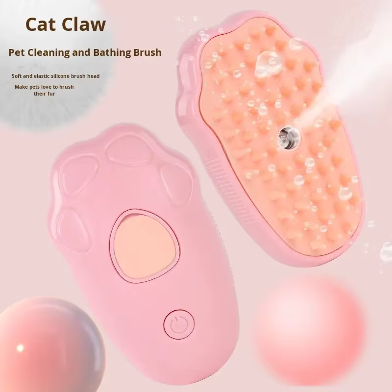 Popular Modern Silicone Pet Spray Comb Massage Brush for Cats Dogs-Battery Powered Anti-Fly Hair Removal Easy Clean All Seasons