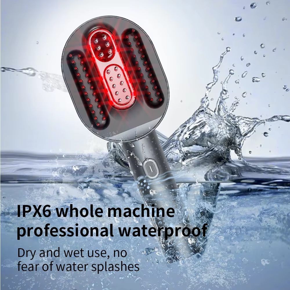 New Factory Wholesale Electric Scalp Massage Brush Hair Oil Comb Heating Applicator Red Light Hair Growth Head Massager